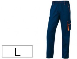 Pantalón de trabajo 5 bolsillos color azul naranja talla L